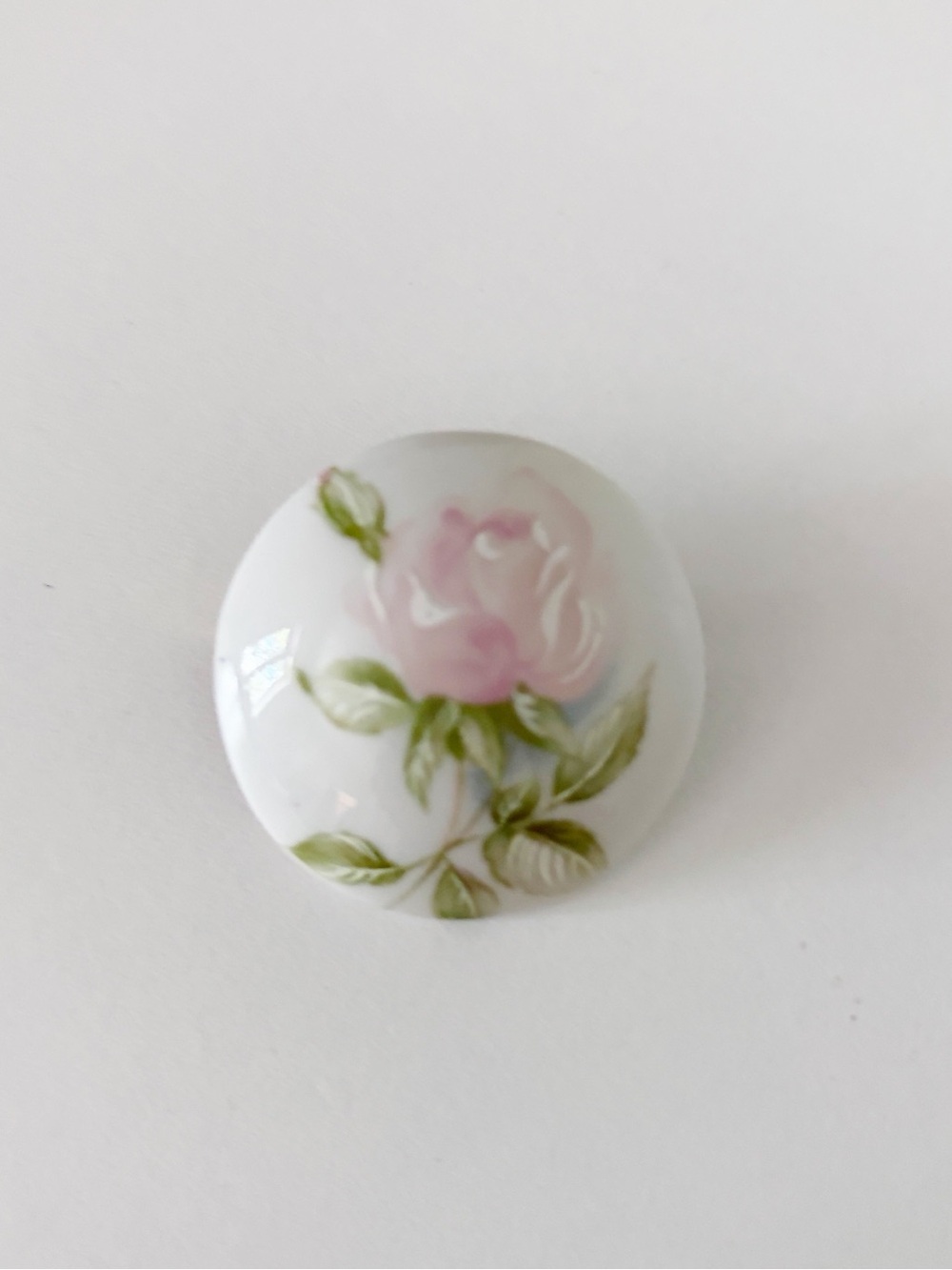 Vintage Crown Ashton floral porcelain brooch